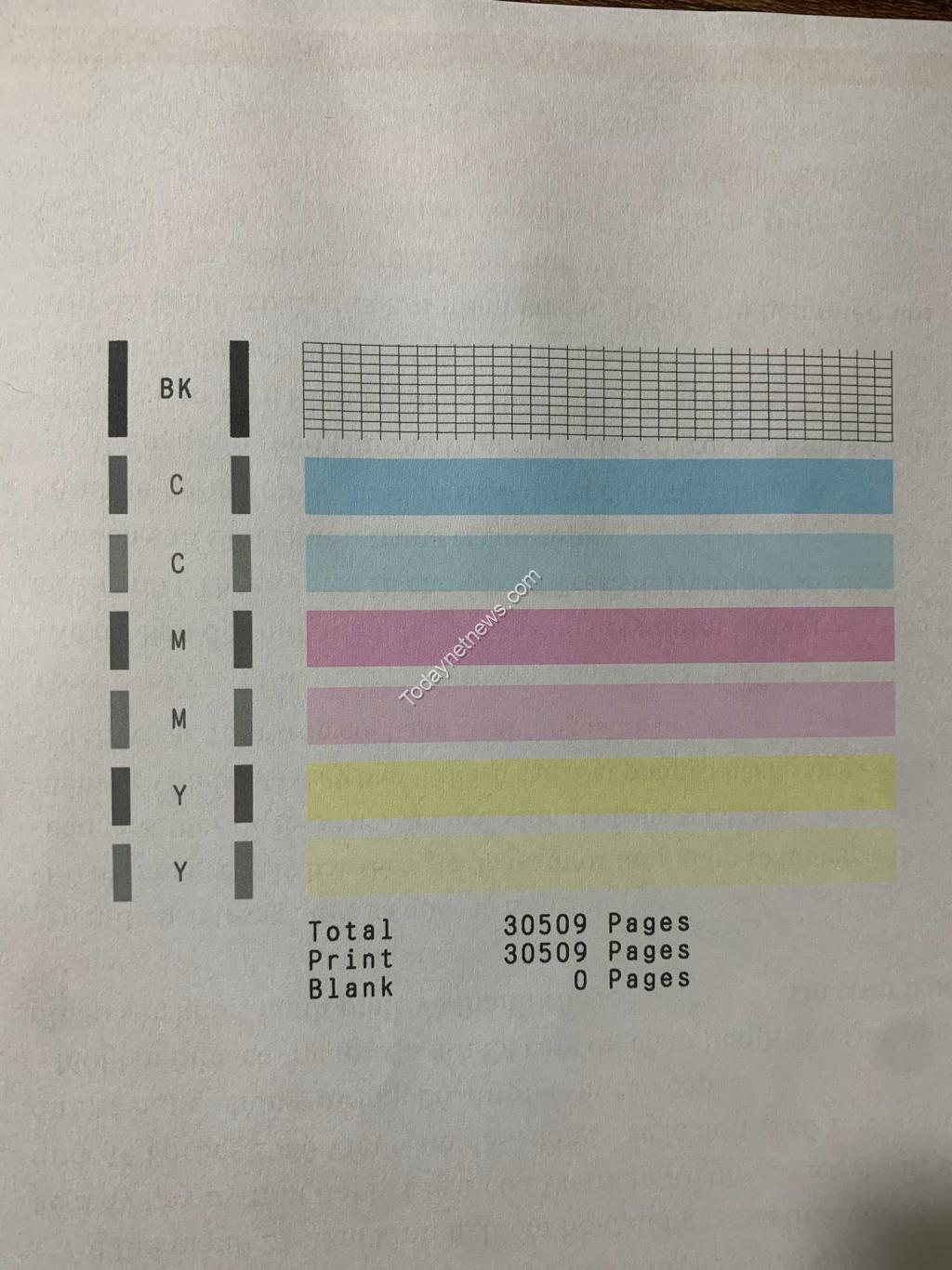 Canon PIXMA G1010 color inkjet printer has a striped printout error 2.jpg