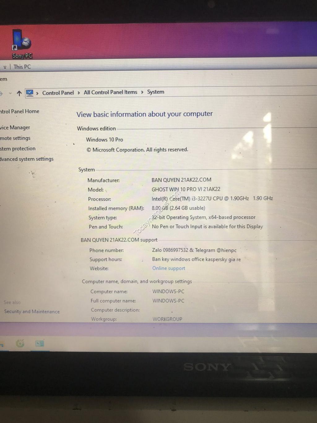 Sony Vaio laptop starts slowly, keyboard error 2.jpg