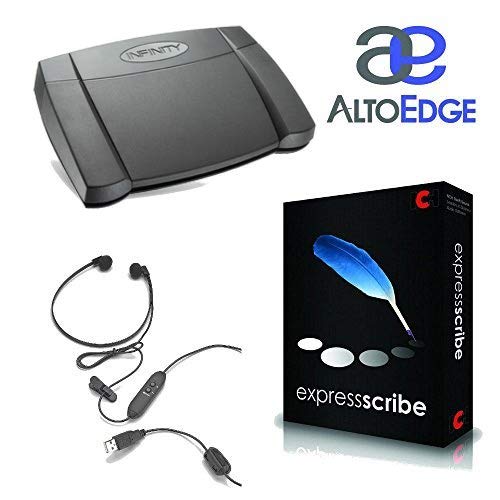 Kit de transcripció Express Scribe Pro amb auriculars de transcripció USB amb pedal USB
